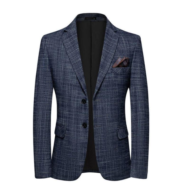 

Мужской приталенный блейзер в стиле business casual, высокое качество, модный, «все в одном», банкетный, корейский стиль, красивый, трендовый, на все сезоны M темно-синий