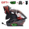DOT Certified Full Face Motorcycle Helmet With Flip-Up Visor Dual Lens Bluetooth Compatible All Season Unisex