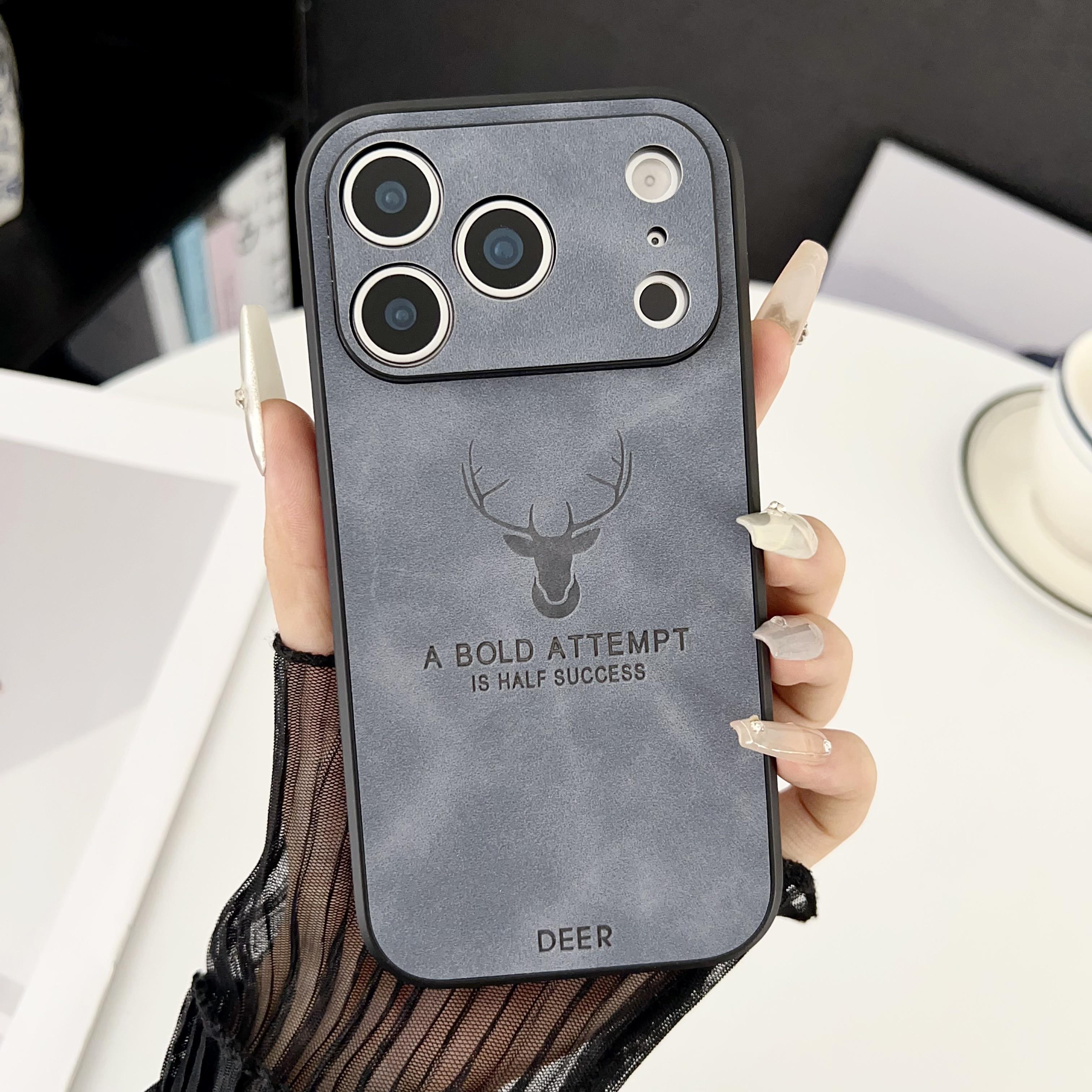 

For iPhone 17 Pro Case Deer Pattern PU Leather Coated PC TPU Phone Cover Compatible with MagSafe