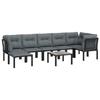VidaXL Salon de Jardin 8 pcs, Ensemble de Meubles de Terrasse, Mobilier d'Extérieur, Chaise de Patio, Moderne, Noir et Gris 3187761