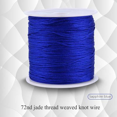 Corda per Nodo Cinese in Nylon 100M x 0,8mm Coda di Topo Macramè Filo Shamballa blu zaffiro