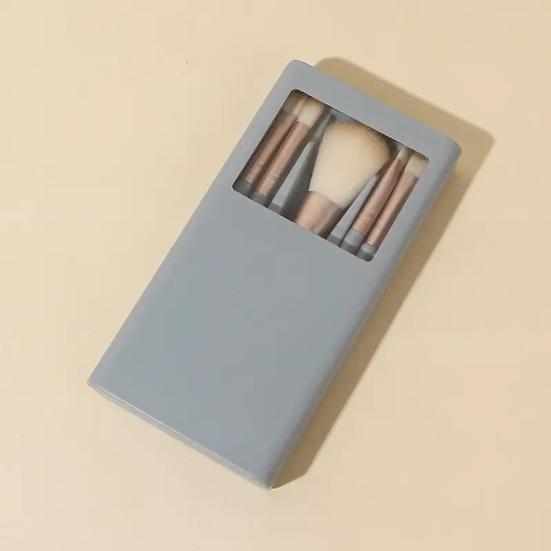 5Pcs/Set Women Makeup Brush Kit with Mirror Storage Box Professional Synthetic Eye Shadow Blush Foundations Concealer Blending Cosmetic Brush