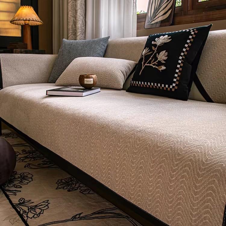 

Подушка для дивана в американском стиле, подушка для сиденья из шенилла с противоскользящим покрытием, новый чехол для дивана в стиле легкой роскоши черного цвета 90*160cm