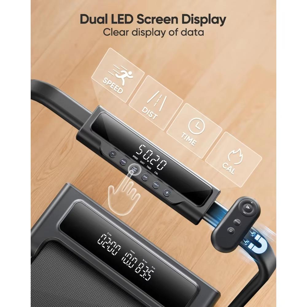 New Toputure TP4 4in1 Faltbares Laufband, 12km/h, 9% Neigung, 2,5 PS Motor, Fernbedienung & LED Display, Platzsparend for Home & Office