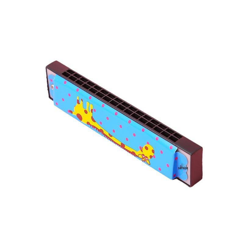 Kids' 16-Hole Metal Cartoon Harmonica - Mini Tinplate Toddler Music Toy