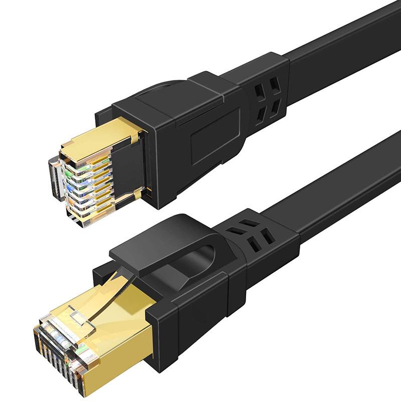 CAT8 Shielded 10 Gigabit Flat Network Cable - Pure Copper Patch Cord