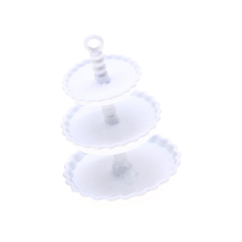 Mini Cake Stand For Dollhouses Simulation 3 Tiers Metal Design Lightweight Yet Stable Role Play Essential