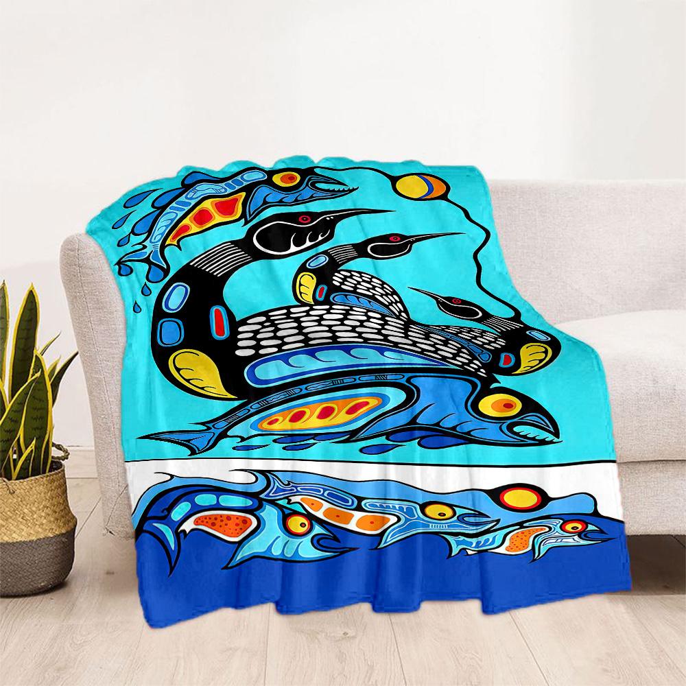 Fish Blanket Soft & Cozy Suitable for Seaside Office Couch for All Seasons Playful Design Ideal Gift for Friends Family Couples Picnic