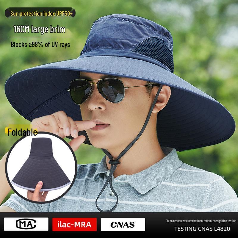 Men's Wide Brim UV Protection Sun Hat for Summer Outdoor Activities