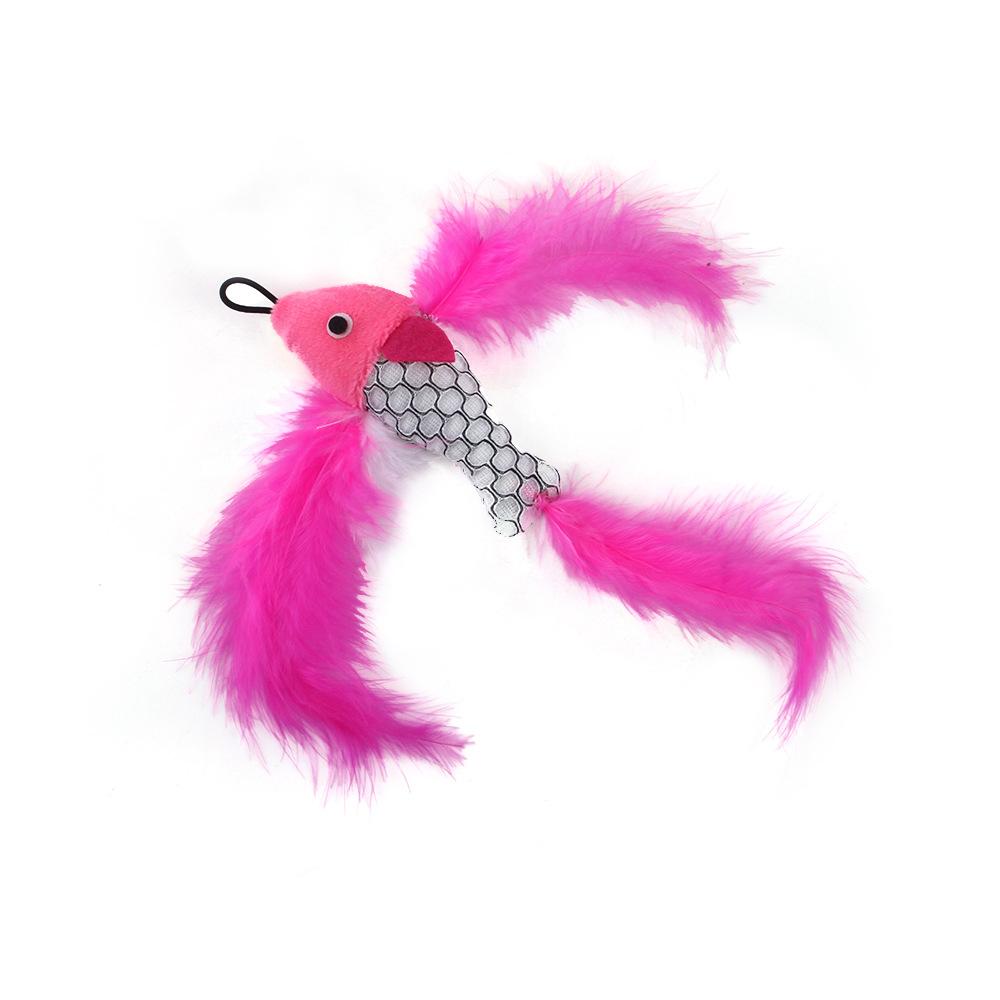 Cat Feather Toy Accessories False Mouse Worm Toy with Bell Kitten Cat Toys Interactive Replacement Refill Foam Ball Training