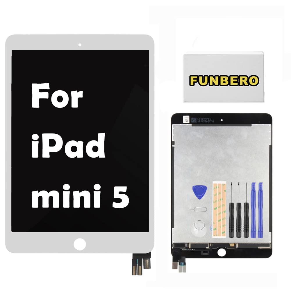 

Funbero Для iPad mini 5 A2125 Ремонт ЖК-панели ЖК-тачскрин ЖК-панель в сборе Ремонтные инструменты в комплекте A2126, A2124, A2133, Дисплей, - (белый) белый