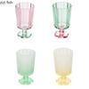 Flower-shaped Water Cup High Foot Glass Cups Ice Cream Cups Red Wine Glasses Goblet Drink Cups Juice Cup Drinkware Mugs Teacup