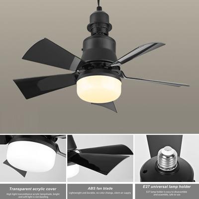 Deckenventilatorleuchte mit Fernbedienung, E27-Sockel, dimmbar, superhell, abnehmbare Flügel, flaches Profil, wendbarer Deckenventilator mit LED-Licht