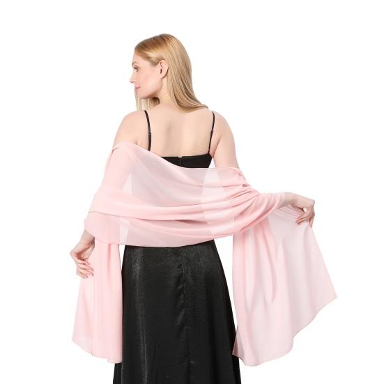 Sciarpa Sottile in Chiffon Monocolore per Abito da Sera Sposa Damigella d'Onore Abito da Sposa Cheongsam Sciarpa da Festa