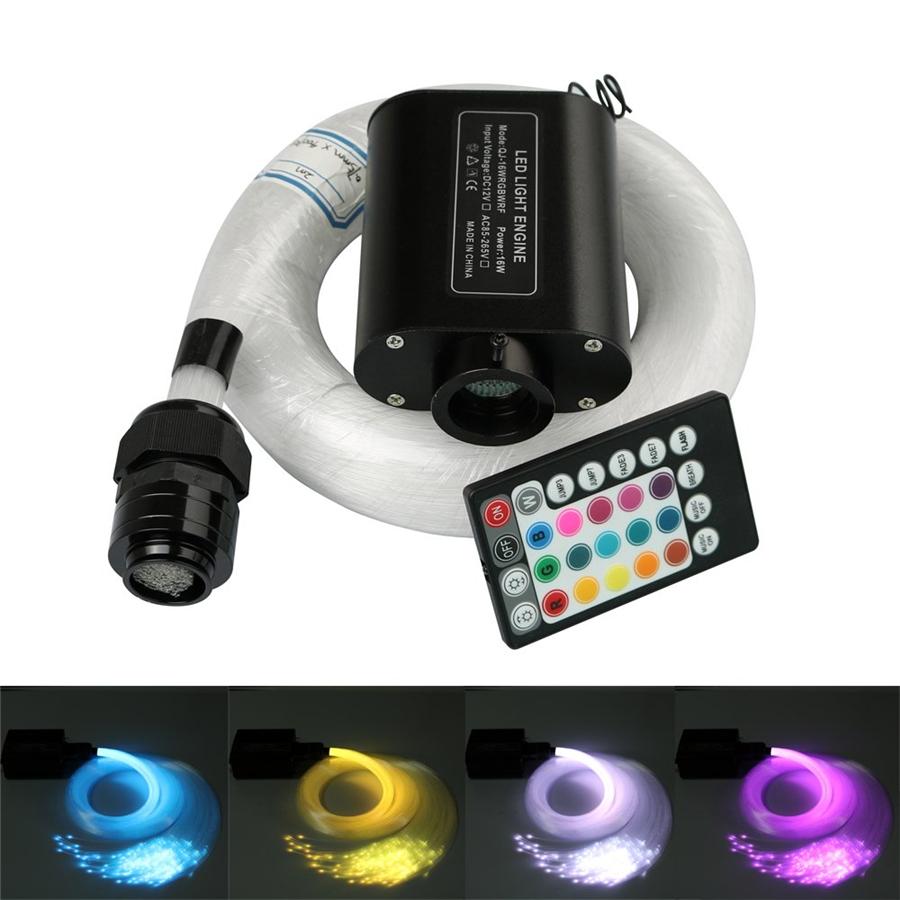 APP Music Control 12V Car 300 Pcs 2M LED RGB Fiber Optic Light Star Ceiling Kit