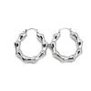 Christmas Gift Stainless Steel 18K Real PVD Gold Plating Bamboo CC Shape Hoop Earrings Waterproof Jewelry for Woman