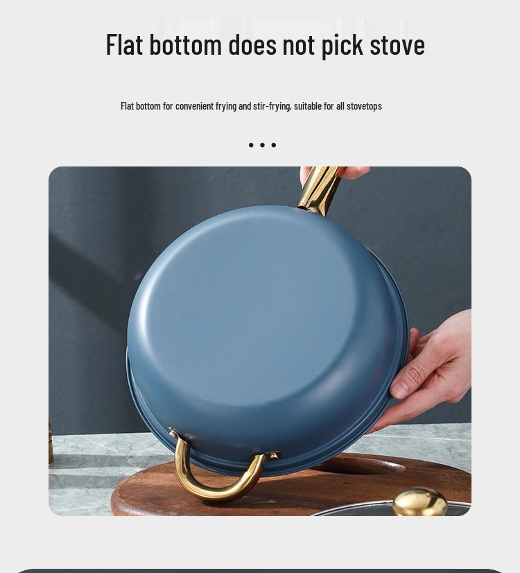 12dílná nepřilnavá sada nerezového nádobí se zlatě pokovenými rukojeťmi