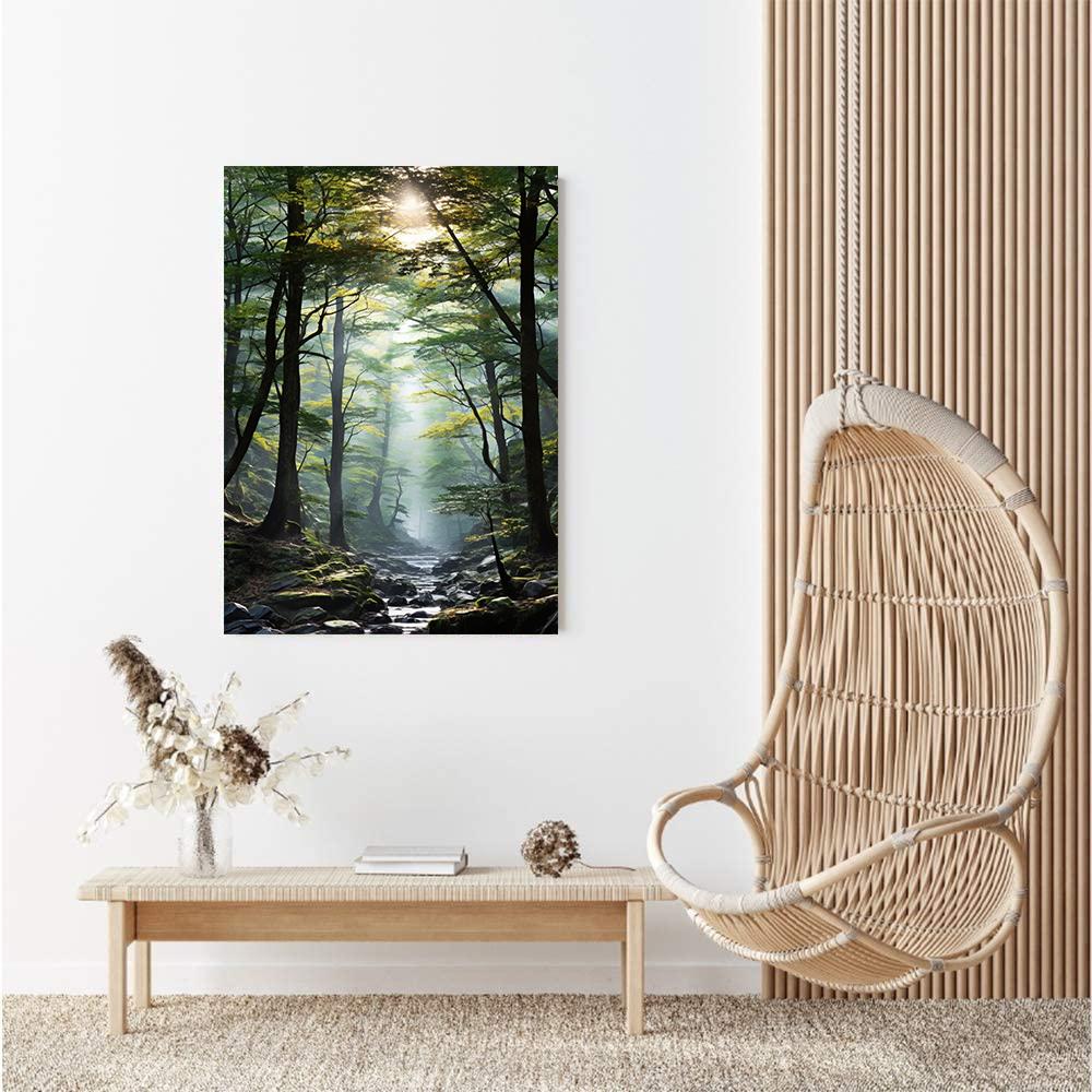 Diamantmalerei zum Selbermachen, Bach im Wald, Kreuzstichset, Mosaikkunst, Diamantmalerei, voller Kreis/quadratischer Diamant, Heimdekoration