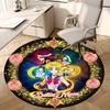 1 Stück Sailor Moon Anime Abenteuer im Weltraum Runder Teppich, Hergestellt aus Polyester, Perfekt zur Dekoration von Bürostühlen, Wohnzimmern fplt680