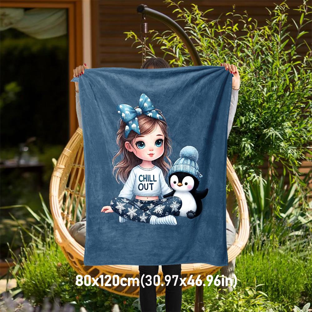 

1pc snowflake pajamas Outdoor Flannel Blanket Soft Warm All-Season Throw for Sofa Bed Car Camping Office, Cozy Gift Idea1285S 80x120cm(31x47inch)