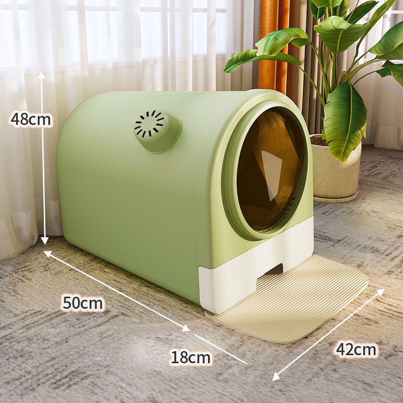 Extra-Large Odor-Proof Enclosed Cat Litter Box with Drawer & Splash Guard