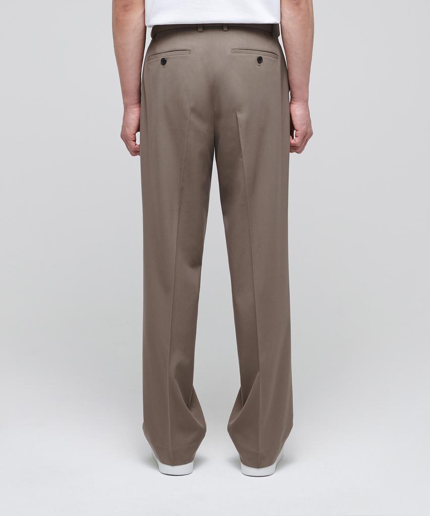 Musinsa Standard Lightweight Wide Hidden Banding Slacks [Dusty Beige]