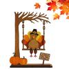 Gungande Kalkon Prydnad Thanksgiving Kalkon Bordsdekoration Rustik Kalkon Figur för Bondgård Hem Höstskördefest Dekor