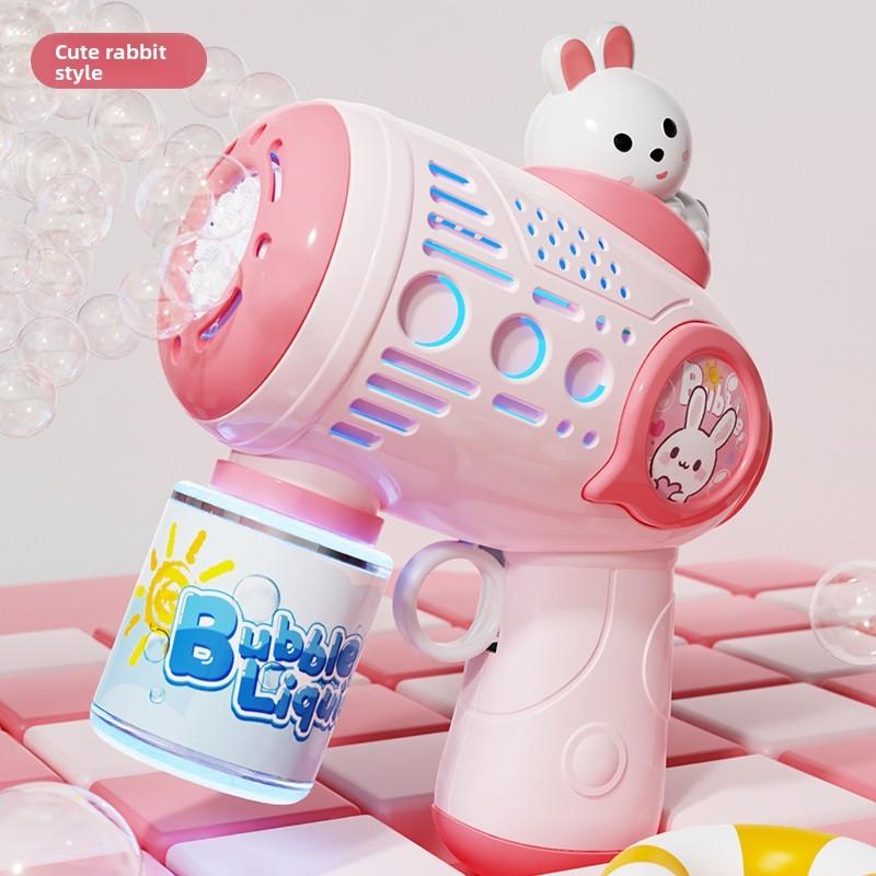 Handheld Bubble Blower With Cartoon Rabbit Dinosaur Duck Design For Children
