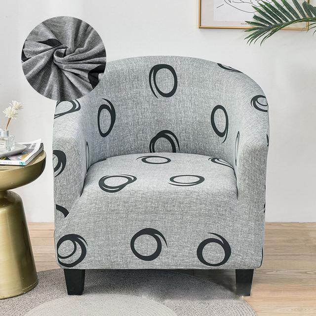 Levivel Club Chair Slipcover Stretch Armchair Printed Tub Chair Cover Living Sofa Cover Spandex Couch Cover Designed For Bar Counter Family Room