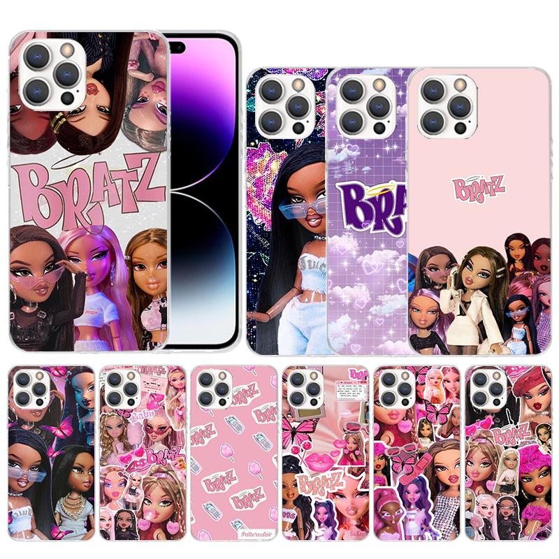 Lovely Bratz Doll Soft Cover for iPhone 16 17 Air 15 14 Pro Max 16E Phone Case 13 Mini 12 11 7 SE 8 Print Pattern Fit Cases 16 1