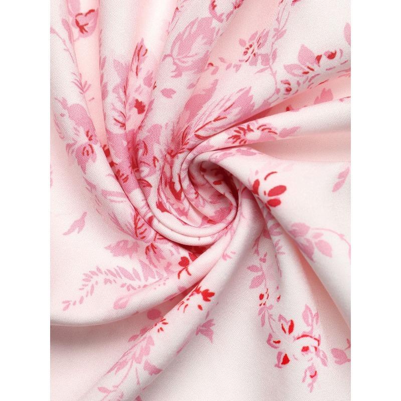 Women's Fashion Summer Spring Flower Pattern Print Sleeveless Suspenders High Waist Casual Dresses