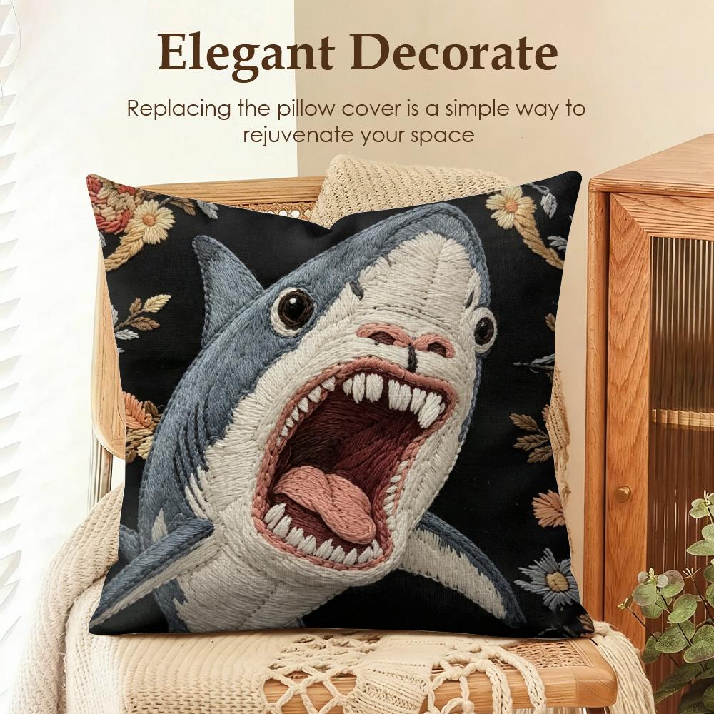 2D Scream Tiere Retro Kissenbezug Natürlicher Leinen Bio-Stoff Beidseitiger Druck Sofa Heimdekor Geschenk Kissenhülle