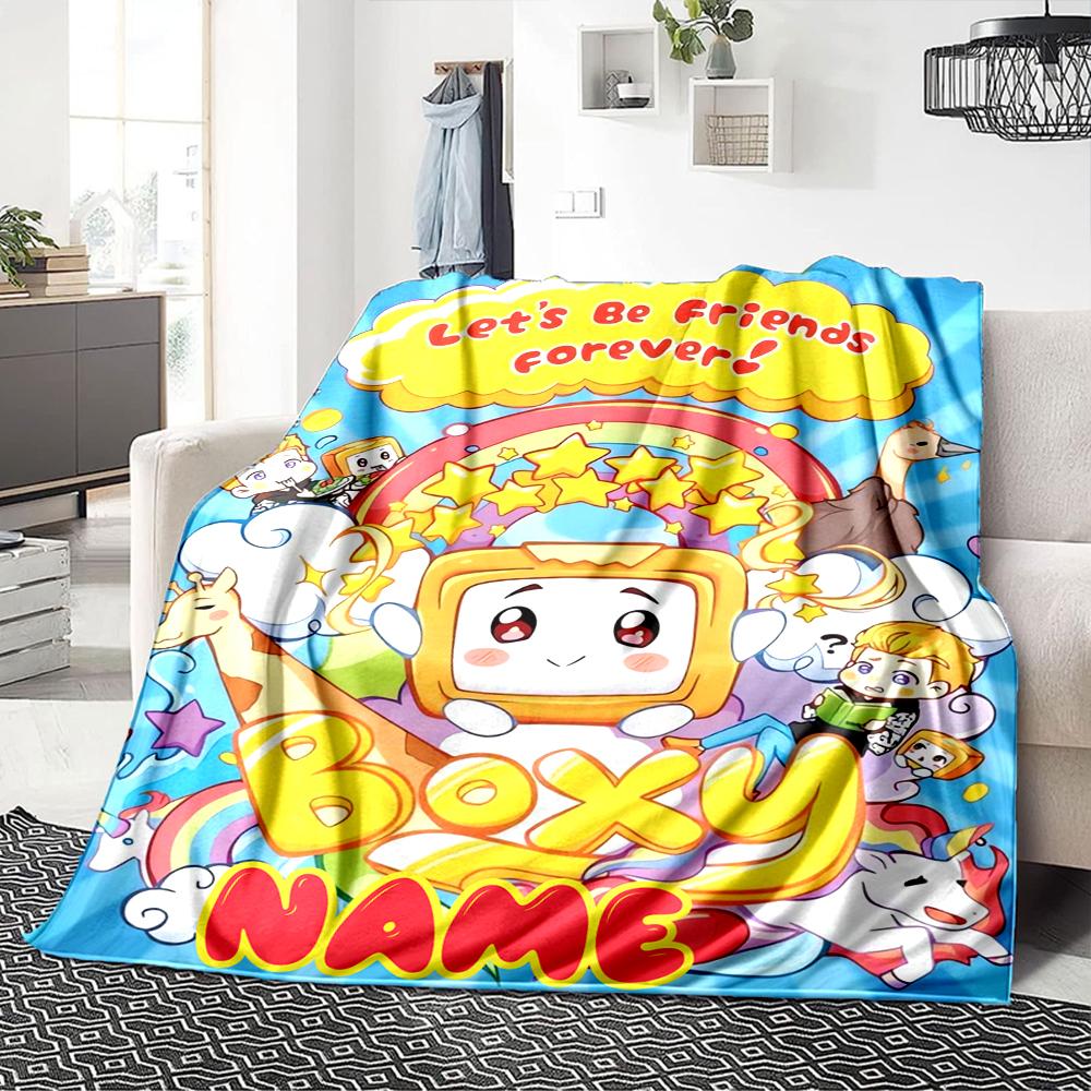 Custom Name Kawaii Characters Adventure Party Blanket For Couch Bed Plush Cozy Fuzzy Blanket Super Soft Warm Blankets For Fall And Winter 091623