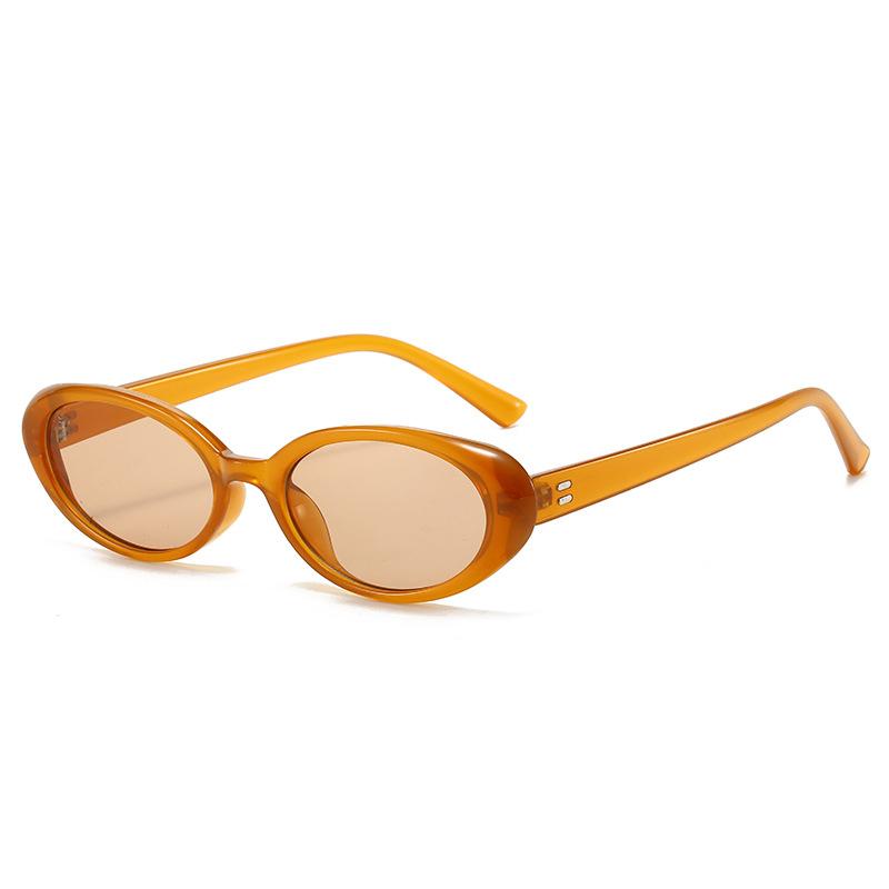 

Vintage Small Oval Sunglasses Women Men Rivets Shades Fashion Luxury Sun Glasses uv400 Retro Brand Female Sunglasses Oculus As shown