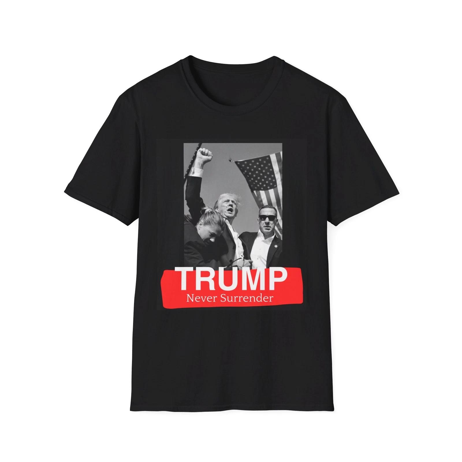 Donald Trump 2024 Never Surrender Rally Shot Legend USA 2024 T-Shirt Tee 2XL