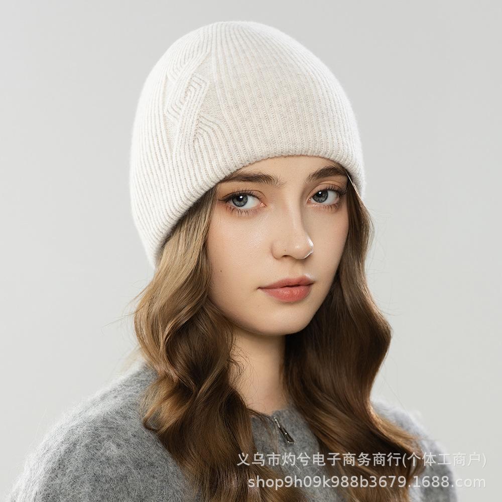 New Simple Knitted Warm and Cold-proof Wool Hat Autumn and Winter Casual Wool Knitted Pullover Hat Baotou Hat Tide