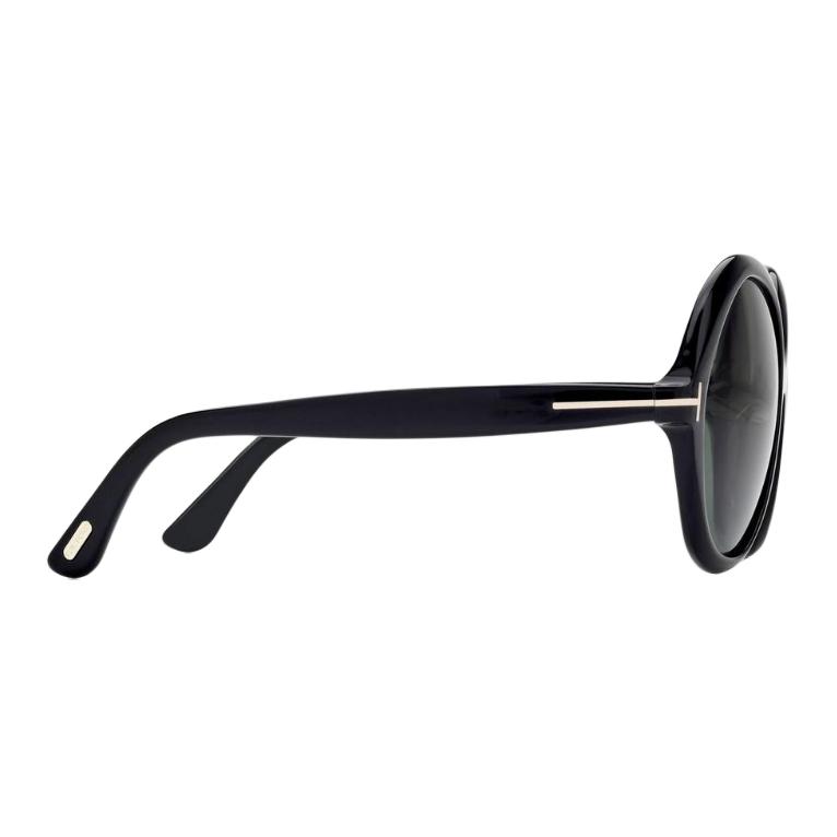 Nieregularne Okulary Przeciwsłoneczne Z Logo Literowym Damskie Czarne FT1282