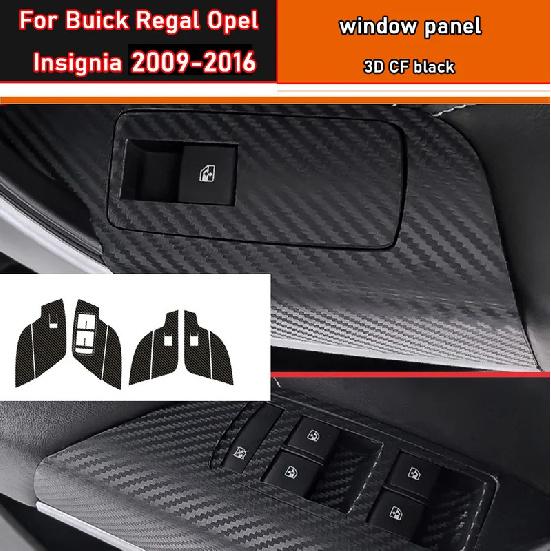 Car Styling Black Carbon Decal Car Window Lift Button Switch Panel Cover Trim Sticker 4 Pcs/Set For Buick Regal Opel Ignia