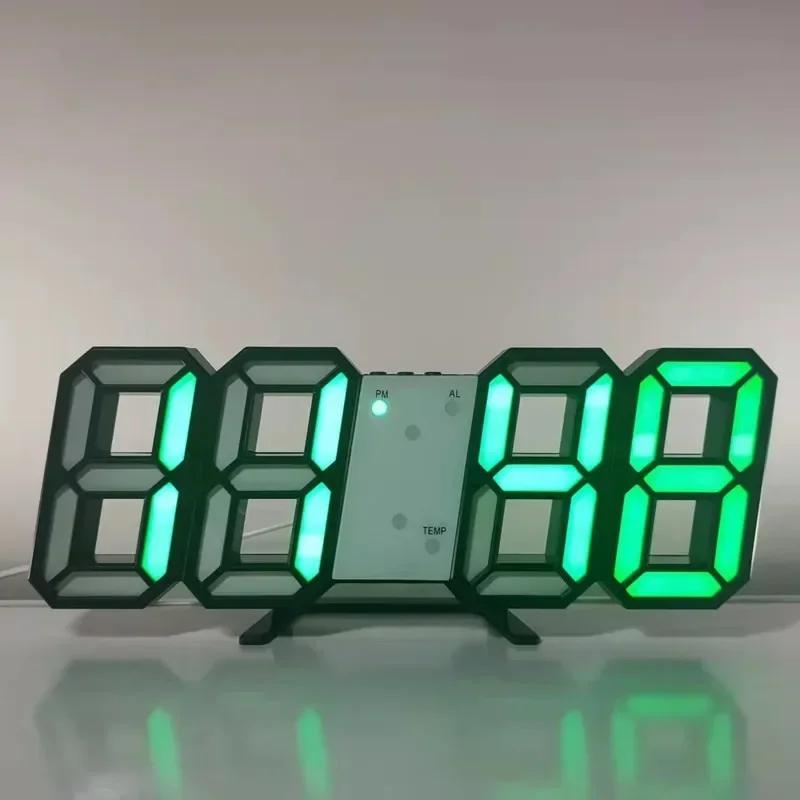 3D Wall Clock Led Digital Watches Hanging Decoration Home Decoration for Bedroom Decor Interior Room Night Light Mode Large