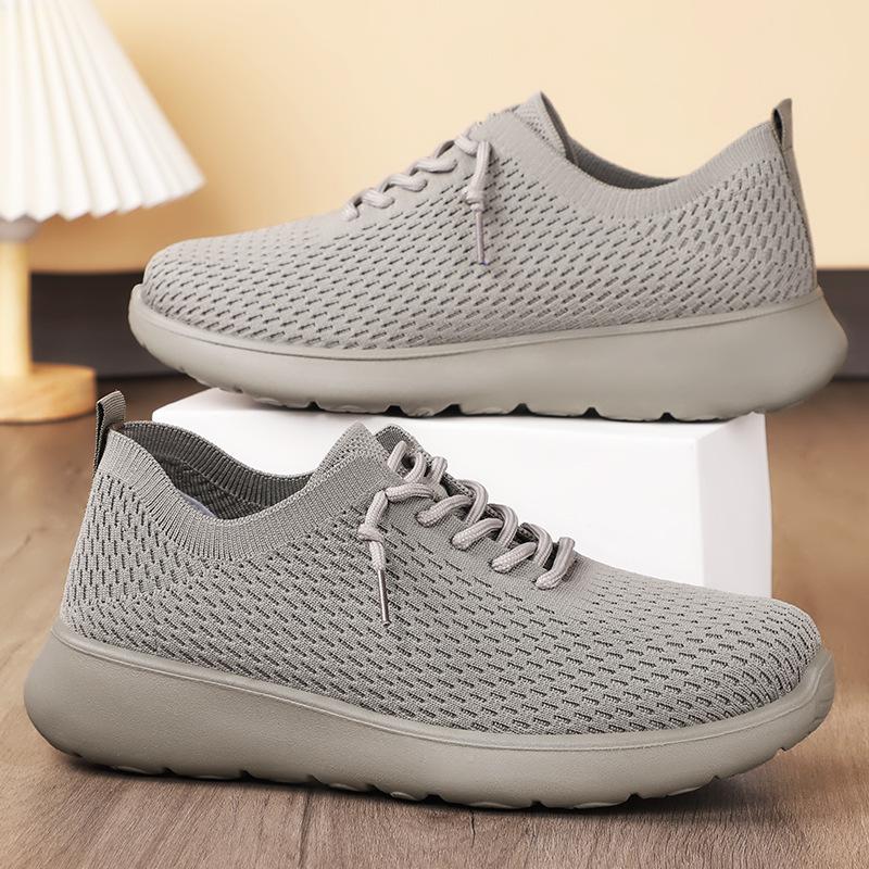 Shoes Men's Shoes Couple Polyurethane Casual Shoes Shallow Mouth Breathable Mesh Shoes Soft Sole Comfortable Men's Shoes Lace-up Single Shoes