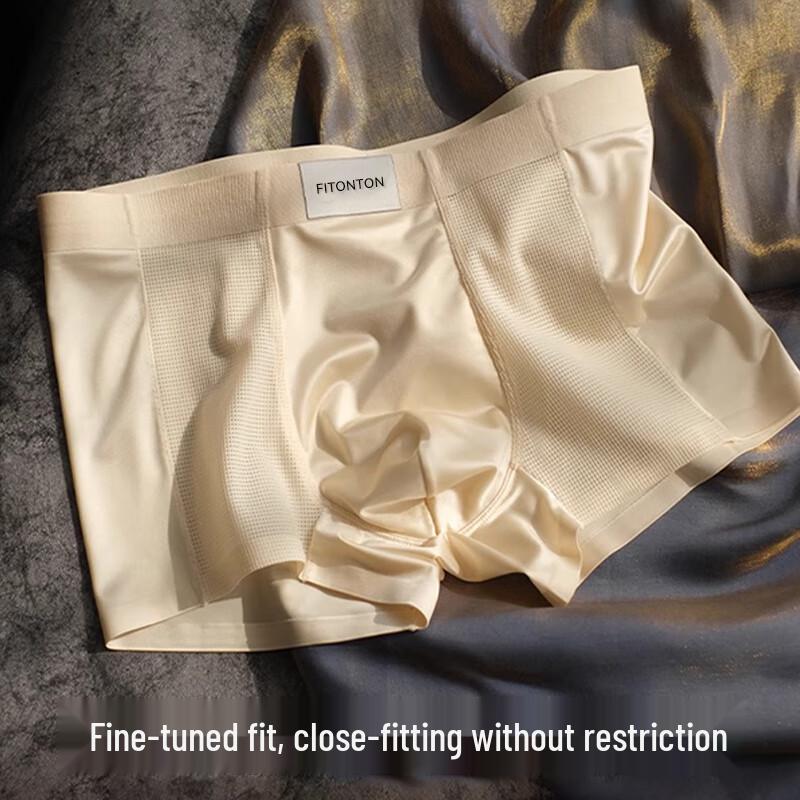 FitonTon Men's Luxury Ice Silk Antibacterial Briefs