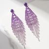 Ladies Light Luxury Rhombus Long Tassel Shines Crystal Ear Drop