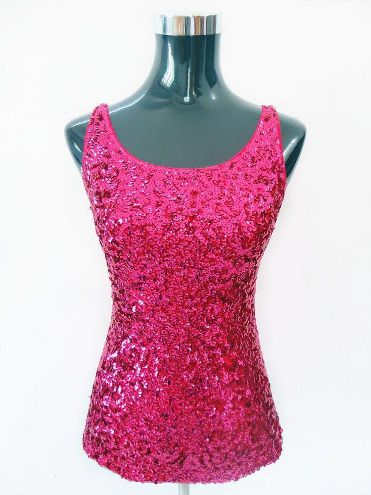 

Korean Style Slimming Sequined Camisole - Women s Fashion Versatile Slim-fit Base Layer Shirt One Size