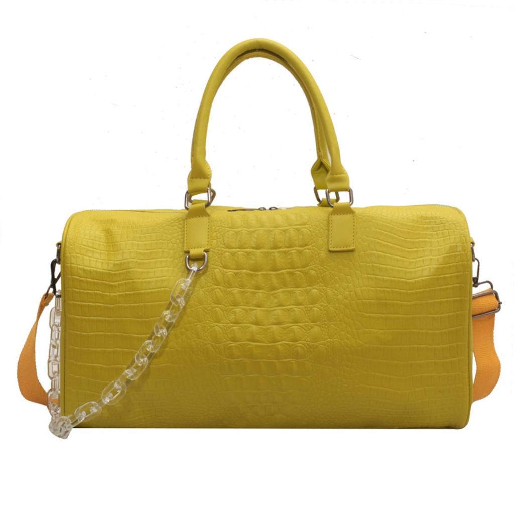 Stylish Travel Bag for Women Large Capacity Tote Carry On Luggage, Premium Faux Leather Sport Gym Bag