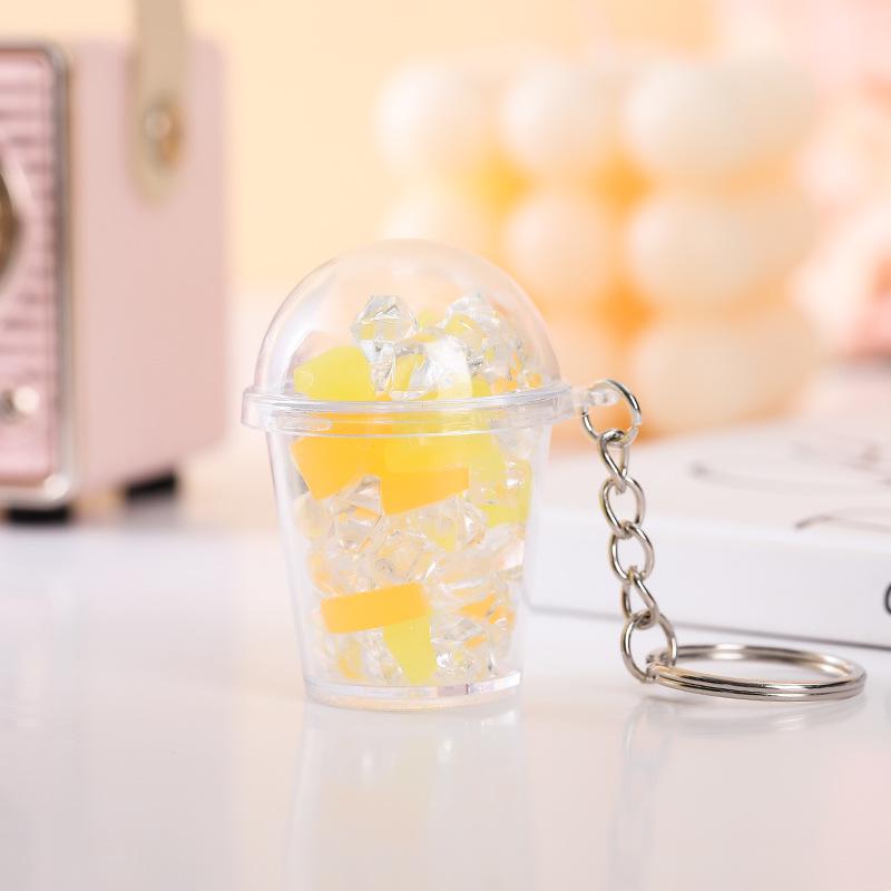 Influencer Shaker Cup Keychain: Toy Food Pendant for Students & Couples