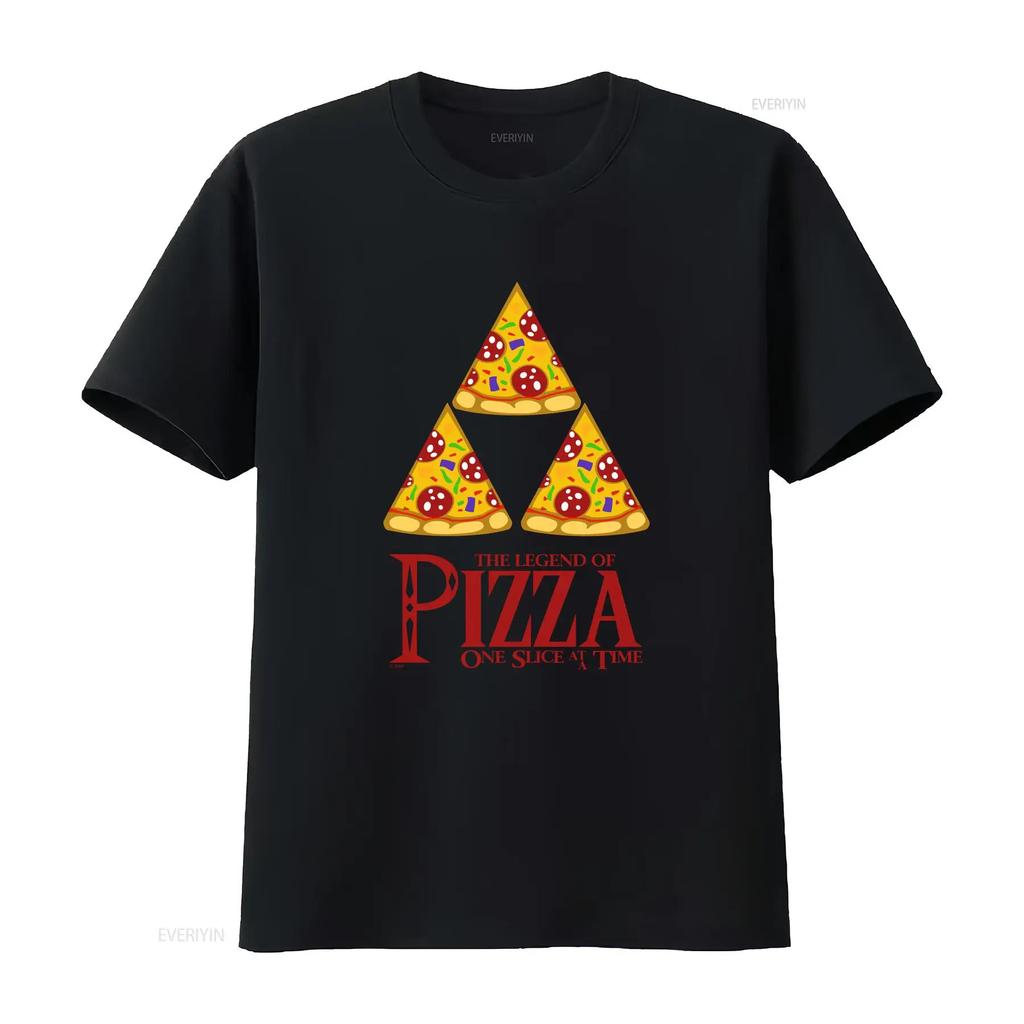 Funny Gamer The Legend Of Pizza Paraody Retro Gaming Geek Motif T Shirt Top Gift Vintage Washed Unisex Homme Graphic