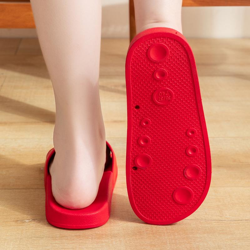 2025 New Year Spring Festival Slip-Resistant Red Slippers for Women & Men - Indoor/Outdoor Wear, Perfect for Weddings