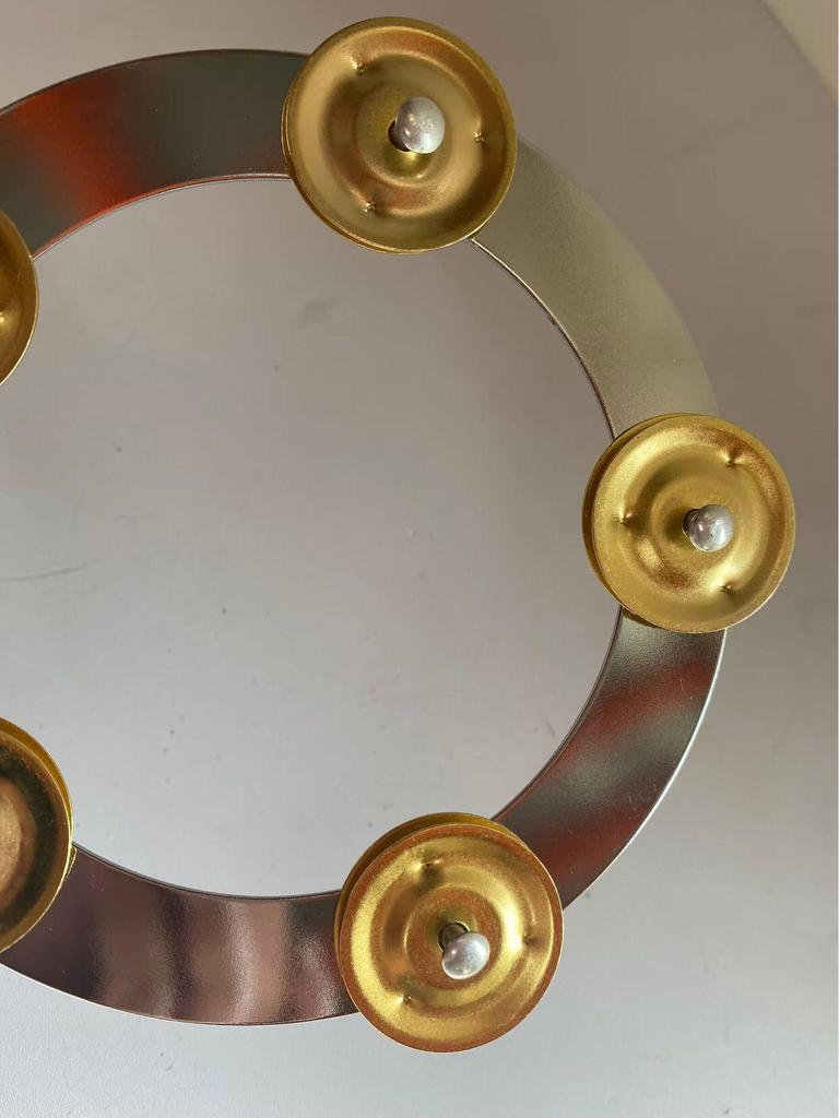 Campanella Ritmica per Piatti con Anello in Acciaio Dorato ed Effetto Shaker - Pedale Companion Incluso