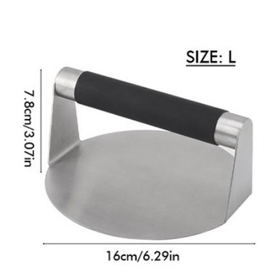 Lihe Stainless Steel Burger Press, Round Manual Meat Patty Maker, Steak & Hamburger Press Tool