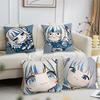 Cute Gawr Gura Vtuber Q Version Kawaii Cushion Cover For Bedroom Car Coffee Shop Soft Living Room Sofa Decorative Pillow Case